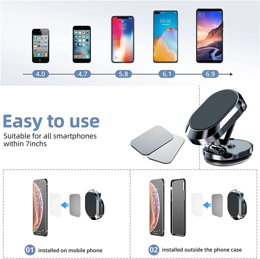 360° Rotation Magnetic Car Phone Holder: Secure and Stylish Mobile Stand