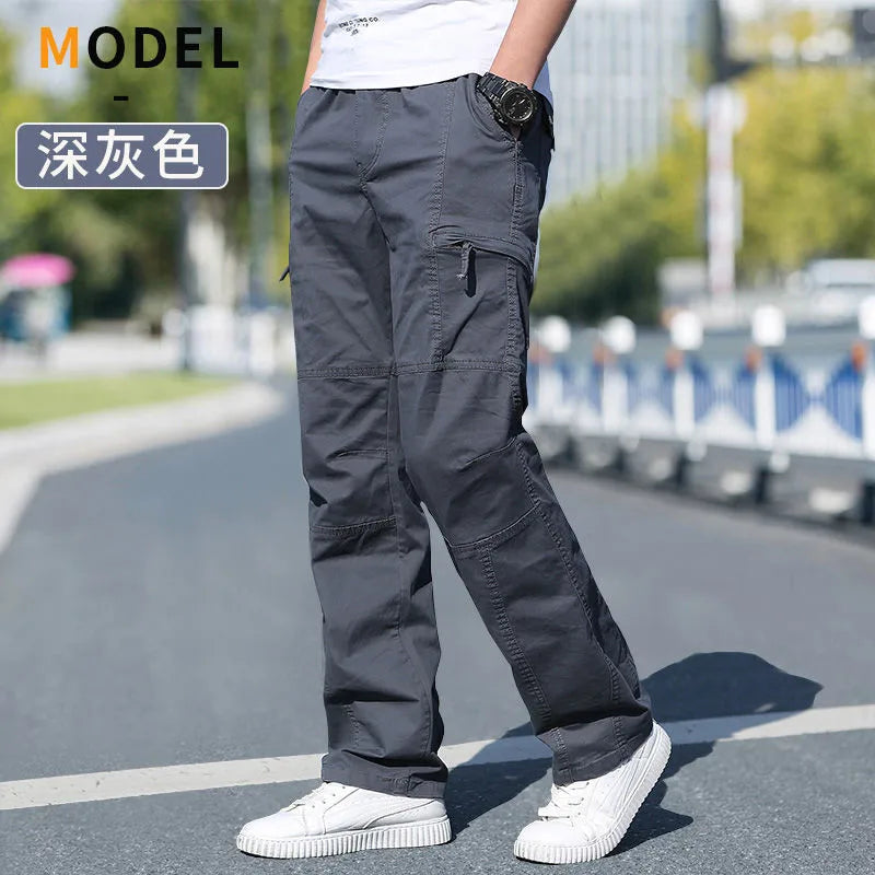 Men's Fashionable Cotton Straight Fit Cargo Pants