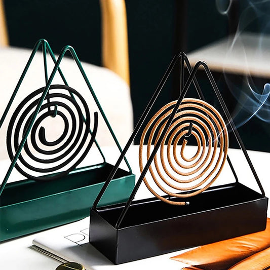 Modern Iron Mosquito Coil Holder - Stylish Incense Burner for Home & Patio