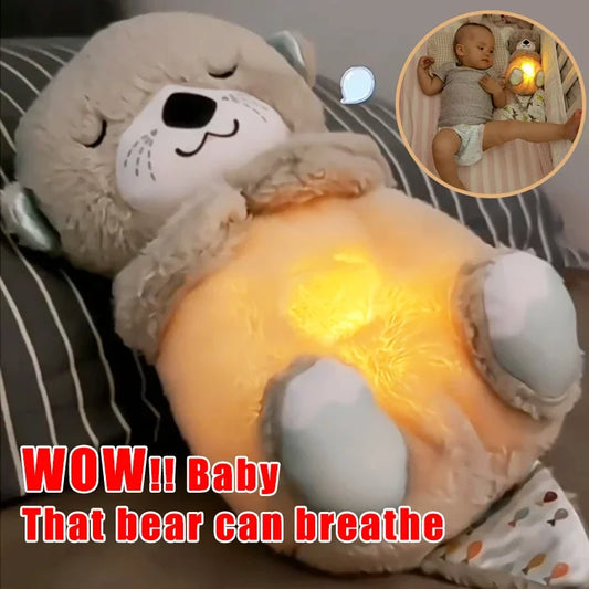 Baby Otter Breathing Plush Toy, Soothing Music Sleep Companion