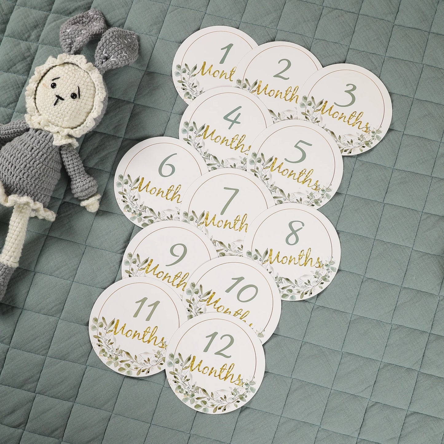 Moments to Memories: 12pcs Engraved Baby Milestone Cards