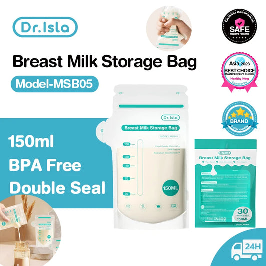 Convenient Disposable Breast Milk Storage Bags: BPA-Free, 150ml Capacity, 30-Pack