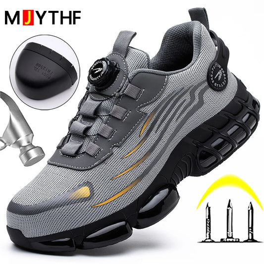 Unisex Rotating Button Safety Work Shoes