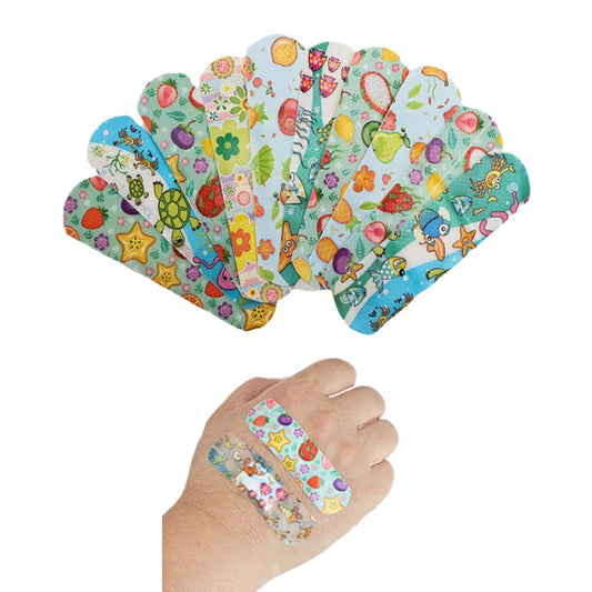 Fun & Care: 100 Cartoon Animal Waterproof Kids Band Aid Stickers