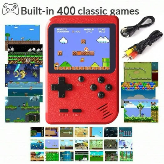 RetroFun: Red Handheld Game Console with 400 Games