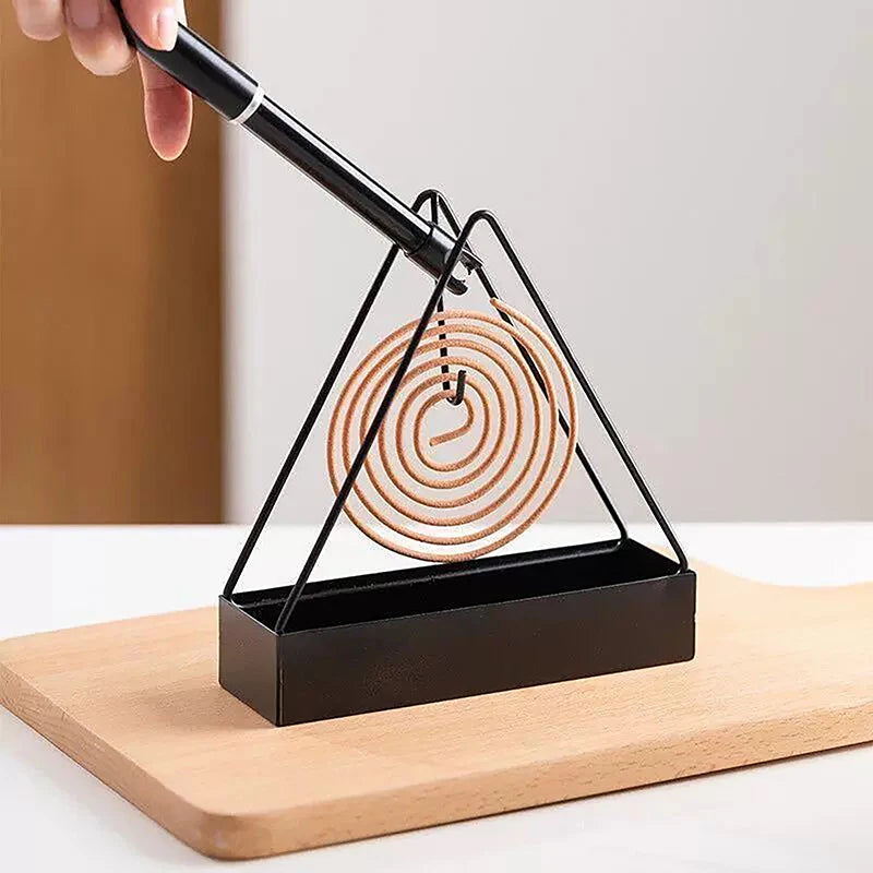 Modern Iron Mosquito Coil Holder - Stylish Incense Burner for Home & Patio