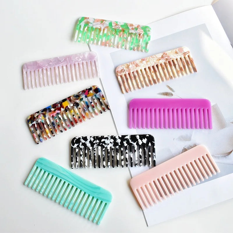 Colorful Styling Companion: Wide Teeth Acetate Hair Combs