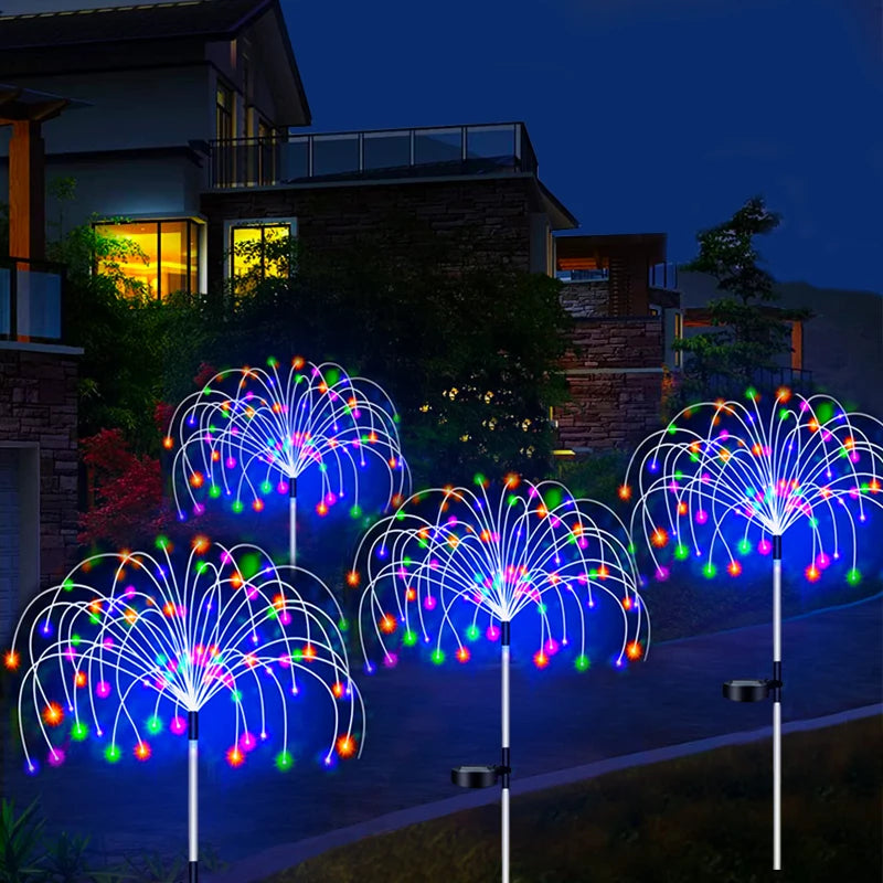 Solar LED Pathway Firework Lights Outdoor/Garden