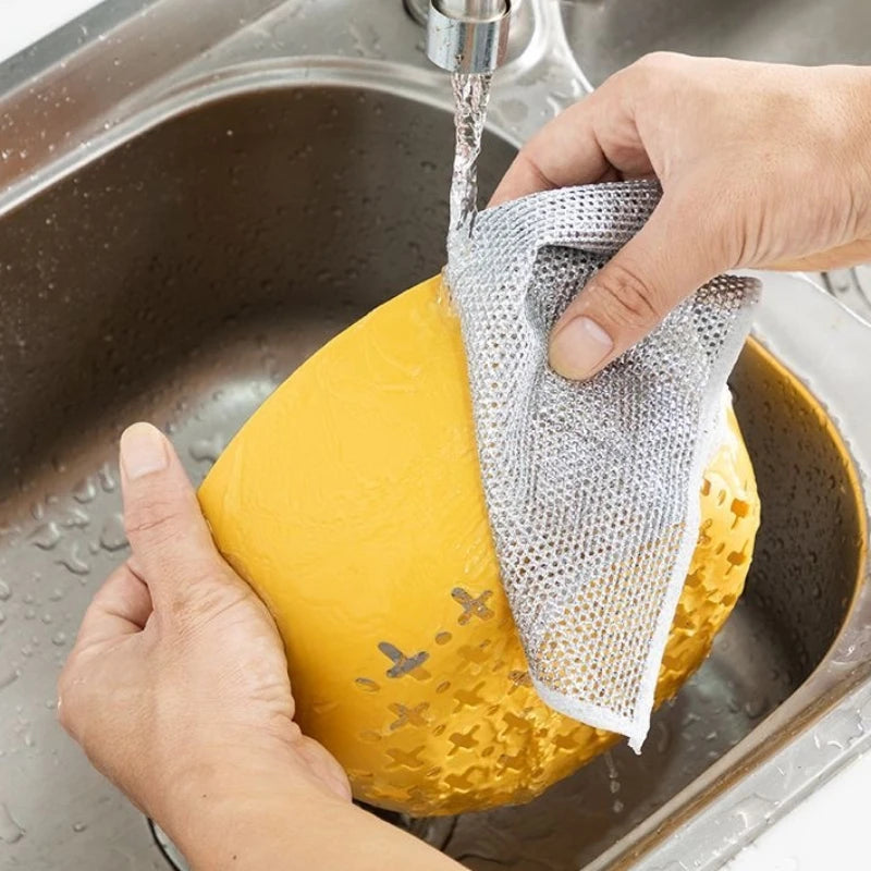 Ultra-Durable Double-Sided Steel Wire Cleaning Cloths - Non-Scratch Kitchen Wonders