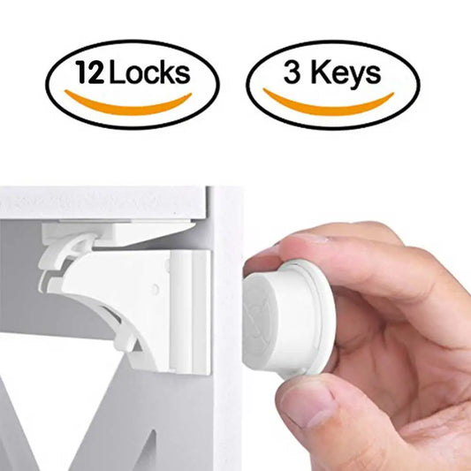 Secure Spaces: Magnetic Child Lock for Cabinet Doors and Drawers