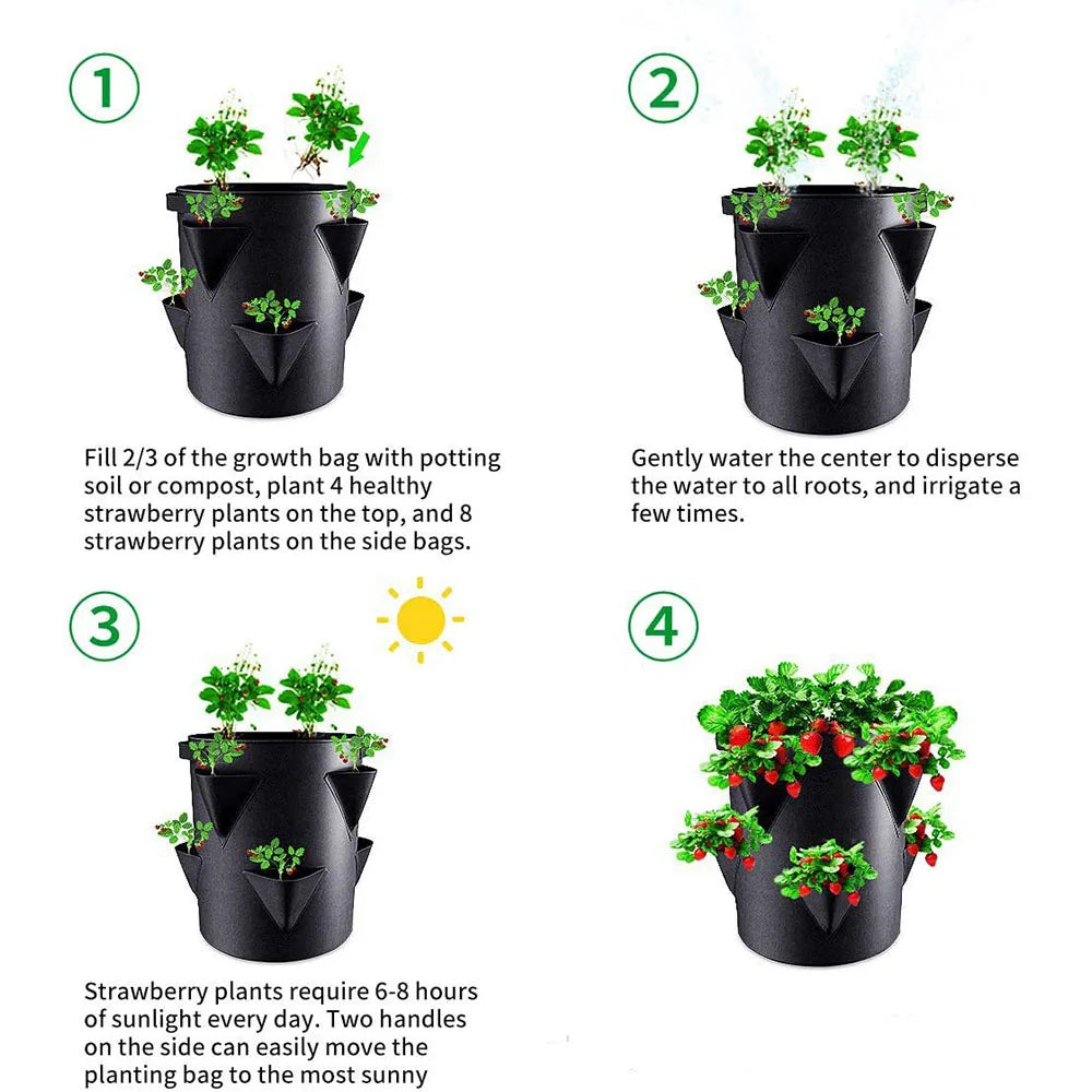 Versatile Multi-Mouth Planting Bags - Ideal for Gardens and Balconies
