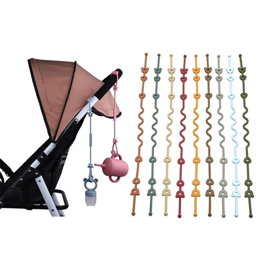 Baby Pacifier Chain with Safety Straps: Silicone Holder & Cup Strap for Stroller & Highchair