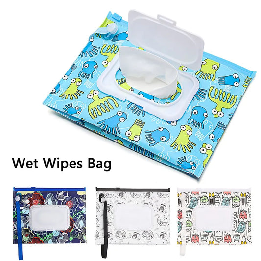 Portable Wet Wipes Bag with Snap-Strap: Convenient Accessory for On-the-Go Essentials