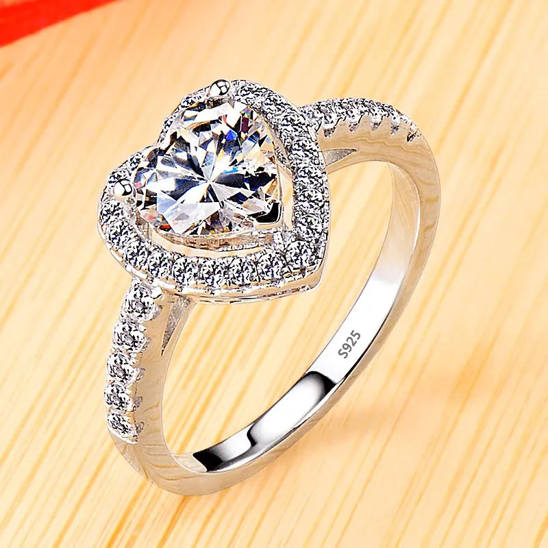 18K White Gold Plated Never Fading Luxury Rings