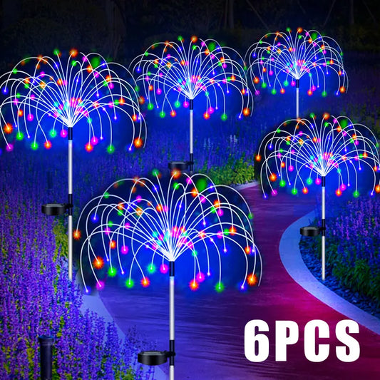 Solar LED Pathway Firework Lights Outdoor/Garden