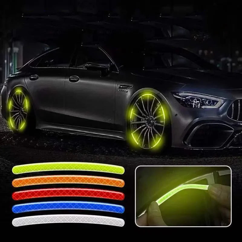 GlowRide: 20pcs Luminous Reflective Wheel Stickers for Safe Night Driving