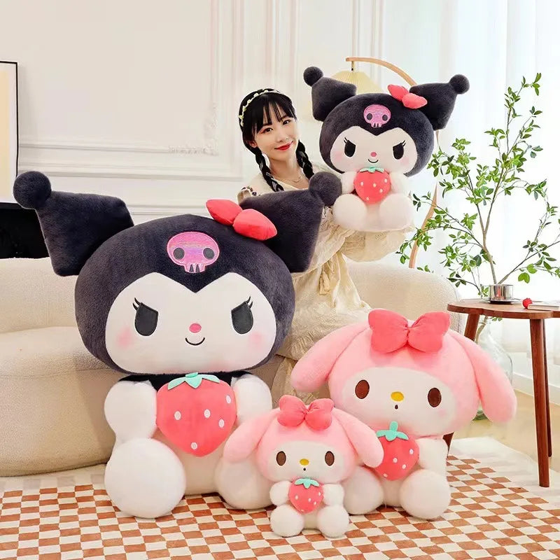 Sweet Strawberry Melody: Soft Stuffed Animal Pillow Plush Toy