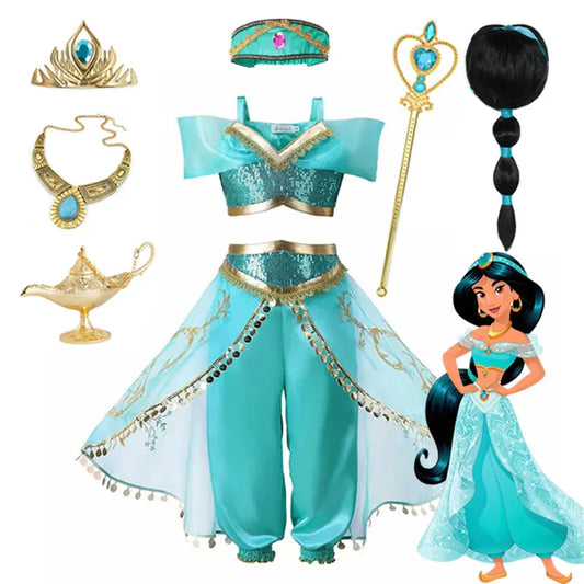 Magical Disney Jasmine Princess Dress: Perfect for Birthdays, Halloween, and Cosplay! - 5River Deals