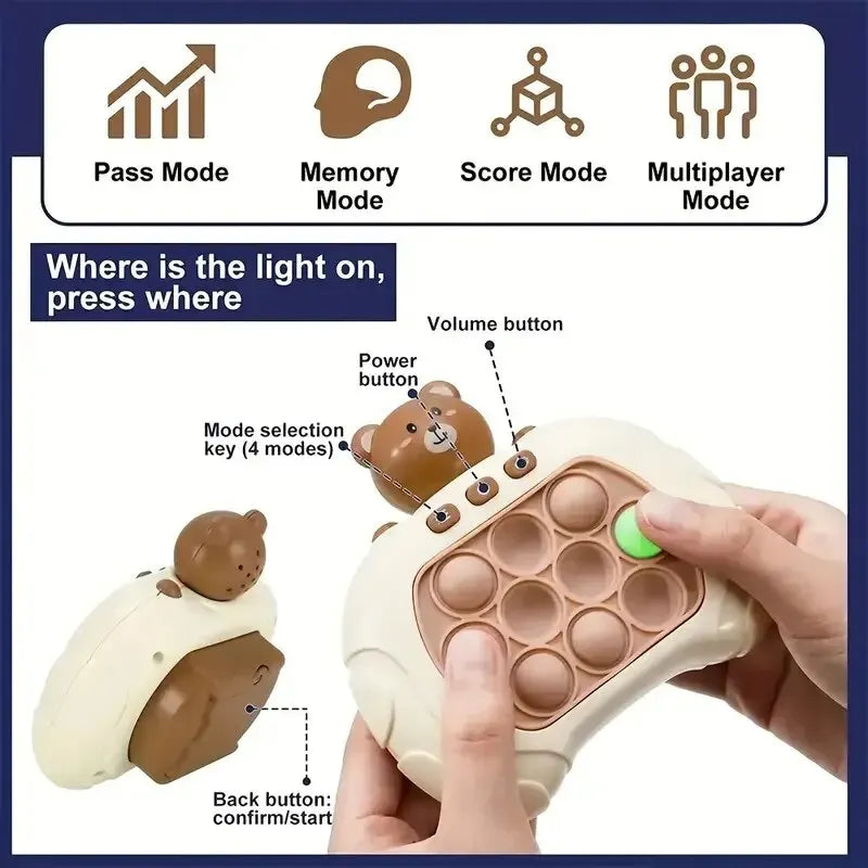 Quick Push Fidget Puzzle Bear Game Console