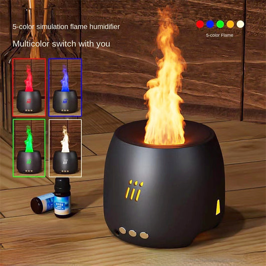 Flame Aroma Diffuser: LED Essential Oil Humidifier for Serene Ambiance