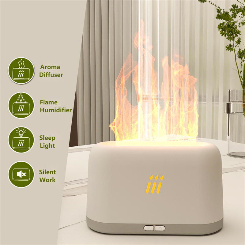 Flame Aroma Diffuser: LED Essential Oil Humidifier for Serene Ambiance